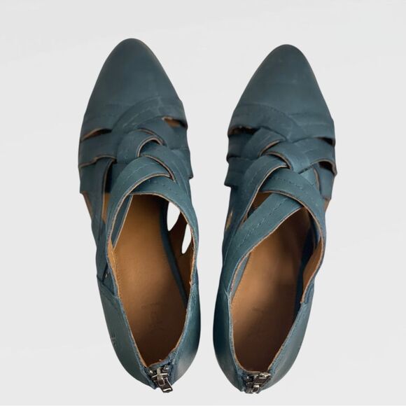 Frye Women's Ray Huarache Shootie Ankle Boots Blue, sz 9.5. Leather booties - Picture 5 of 12